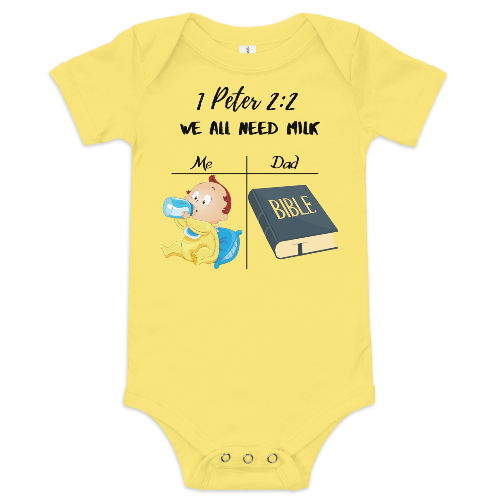 Baby short sleeve one piece We all need milk 1 Peter 2:2 - Image 6